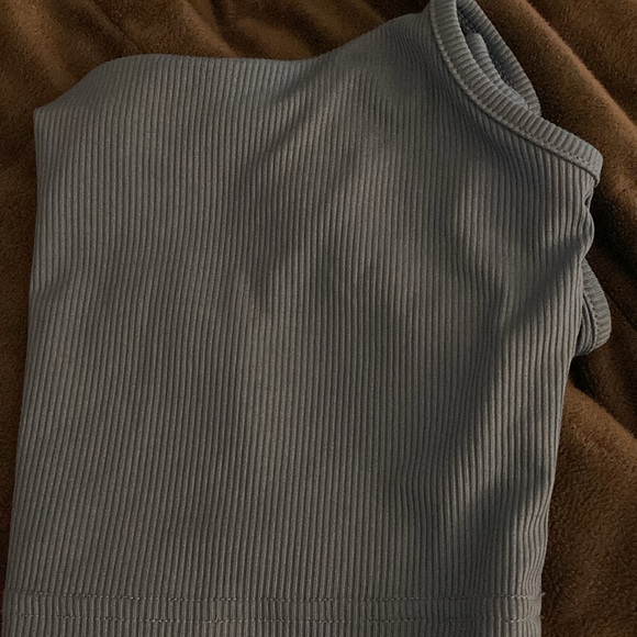 Shein Blue Ribbed Cropped Tank Top - Picture 5 of 5